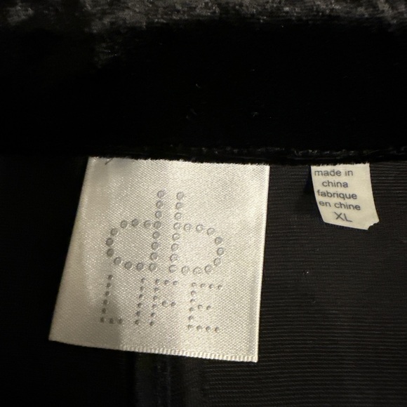 Black Velvet Button-Front Jacket • Silk Blend • Drawstring Waist • XL - Picture 2 of 8